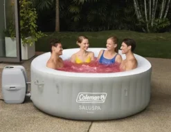 Coleman Tahiti EnergySense AirJet Inflatable Hot Tub Spa Gray