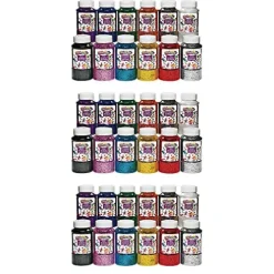 Colorations Extra-Safe Plastic Glitter Shaker Jars, Non-Toxic, 12 Colors