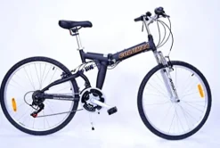 Columba Alloy Folding Bike 18 Speed Double Suspension Black 26 inch