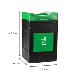 Commercial Zone Products Avante™ Series Black Compost Container 55-Gallon Square