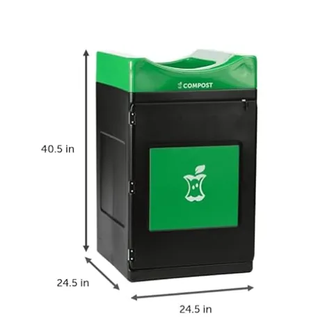 Commercial Zone Products Avante™ Series Black Compost Container 55-Gallon Square