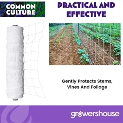 COMMON CULTURE Professional Grade Trellis Netting Bulk Roll 6.5ft x 4920ft Heavy Duty Scrog Net