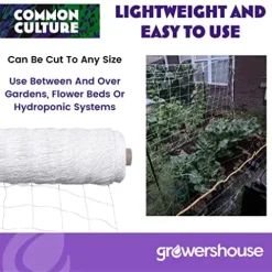 COMMON CULTURE Professional Grade Trellis Netting Bulk Roll 6.5ft x 4920ft Heavy Duty Scrog Net