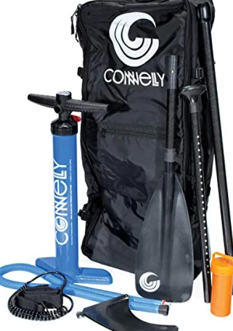 Connelly Tahoe Inflatable SUP 11’6″ Package with Carbon Paddle, Pump & Bag Blue Green