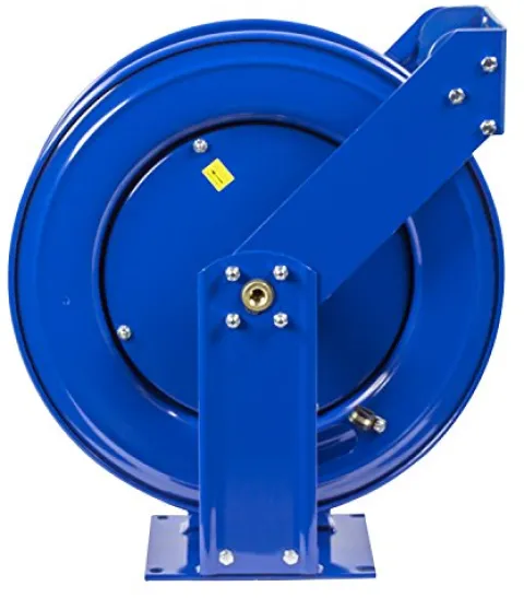 COXREELS Spring Rewind Hose Reel for Fuel Dispensing 3/4″ I.D. 75′ Hose 300 PSI Blue