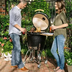 COYOTE OUTDOOR LIVING Coyote Asado Freestanding Ceramic Cooker Smoker and Grill Black