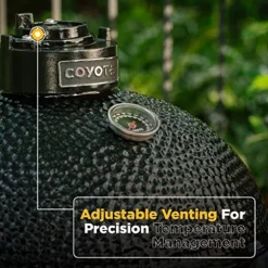 COYOTE OUTDOOR LIVING Coyote Asado Freestanding Ceramic Cooker Smoker and Grill Black