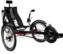 Cozytrikes Electric Recumbent Tadpole Tricycle with Aluminum Mirrors Red