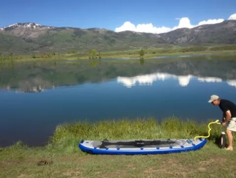 Creek Osprey SUP Inflatable Fishing Stand Up Paddle Board Blue/Grey