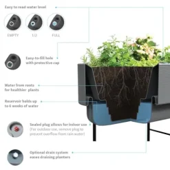 Crescent Garden Nest Indoor/Outdoor Raised Garden-Bed Planter Box 22-Inch x 44-Inch Olive