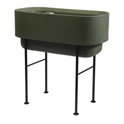 Crescent Garden Nest Indoor/Outdoor Raised Garden-Bed Planter Box 22-Inch x 44-Inch Olive