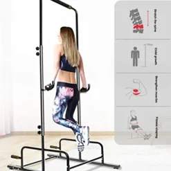 CSDM.AI Fitness Household Horizontal Bars Adjustable Height Pull Up & Dip Station