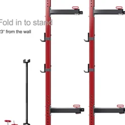 CUAUC Wall Mounted Folding Squat Rack Red