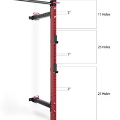 CUAUC Wall Mounted Folding Squat Rack Red