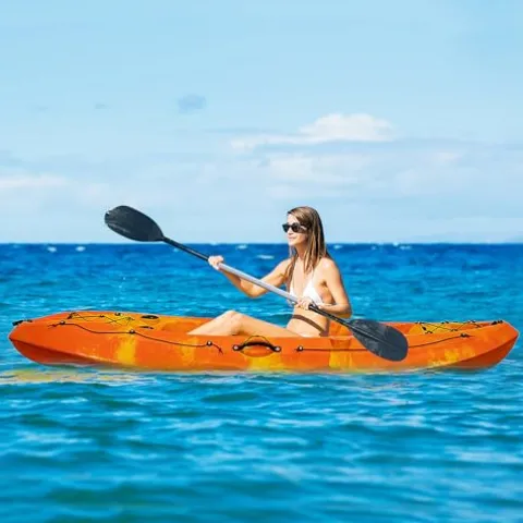 CuisinAid 9.4FT Sit-On-Top Fishing Kayak with Paddles Green Yellow