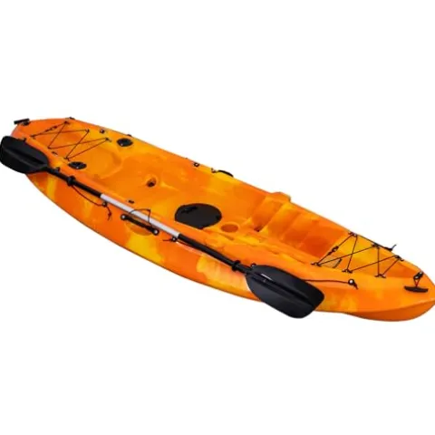 CuisinAid 9.4FT Sit-On-Top Fishing Kayak with Paddles Green Yellow