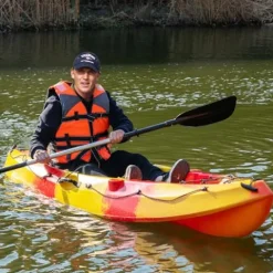 CuisinAid 9.4FT Sit-On-Top Fishing Kayak with Paddles Green Yellow