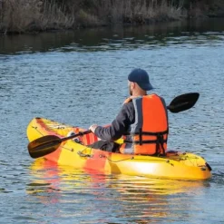 CuisinAid 9.4FT Sit-On-Top Fishing Kayak with Paddles Green Yellow