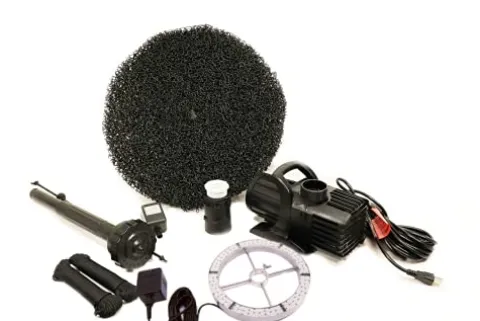 Custom Pro 5200 Floating Fountain Aerator with 5200 GPH Pump and 108 LED White Ring Light