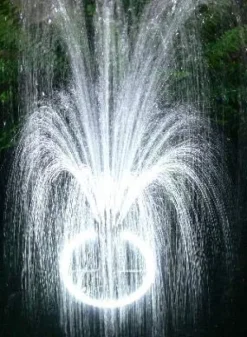 Custom Pro 5200 Floating Fountain Aerator with 5200 GPH Pump and 108 LED White Ring Light