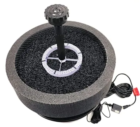 Custom Pro 3000 Floating Pond Aerator and Fountain with Multi Tier Nozzle, 108 LED Lights, 24 Inch Float, 100 Foot Cord White