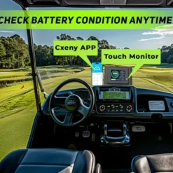 Cxeny 51.2V 150Ah LiFePO4 Golf Cart Battery with 18A Charger & Mobile App