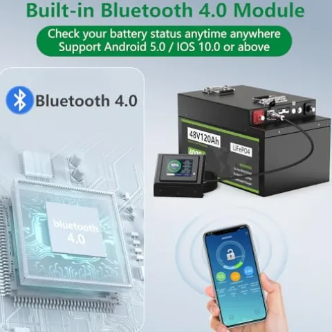 Cxeny 48V 120Ah Lithium Golf Cart Battery with 200A BMS & Mobile App Control