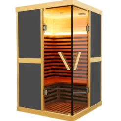 Daleyzay 2 Person Low EMF Infrared Hemlock Sauna Natural