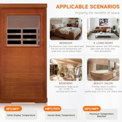 Daleyzay 1 Person Mini Far Infrared Sauna Natural