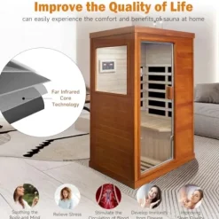 Daleyzay 1 Person Mini Far Infrared Sauna Natural