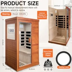Daleyzay 1 Person Mini Far Infrared Sauna Natural