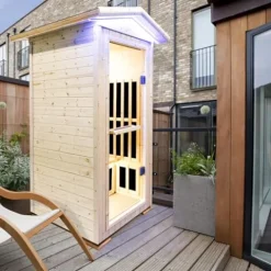Daleyzay 1 Person Spruce Far Infrared Indoor Sauna 1300W Natural