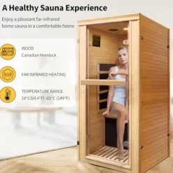 Daleyzay Infrared Home Sauna Box 1 Person Natural