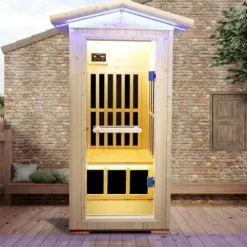 Daleyzay One Person Far Infrared Sauna Natural Finnish Spruce