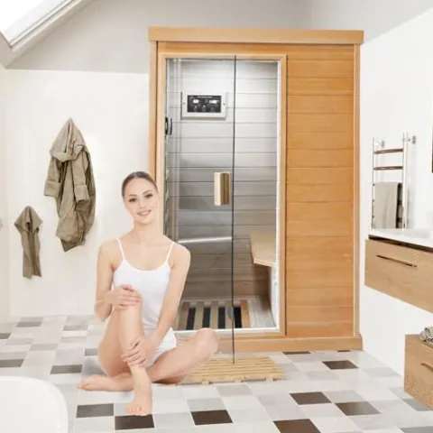 Daleyzay 1-Person Infrared Sauna Canadian Hemlock Natural