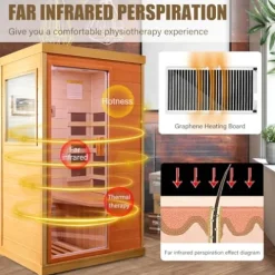 Daleyzay 1-Person Infrared Sauna Canadian Hemlock Natural