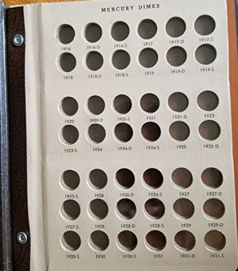 Dansco Coin Album #7123 for Mercury Dimes 1916-1945 Light-Up-17