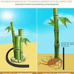 DeepRoot Water Barrier Versatile Bamboo Garden Barrier 36″ x 200′ Roll Black