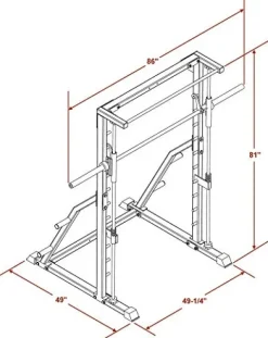 Deltech Fitness DF4900 Smith Machine with Linear Bearings, Weight Plate Storage, Pull-Up Bar, Squat Rack, Half Power Cage White and Black