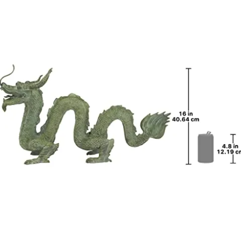 Design Toscano Asian Dragon of The Grand Temple Cast Bronze Garden Statue Green