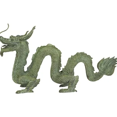 Design Toscano Asian Dragon of The Grand Temple Cast Bronze Garden Statue Green