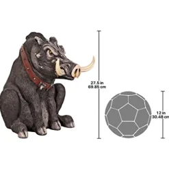 Design Toscano Bad Intentions Giant Warthog Garden Statue Full Color