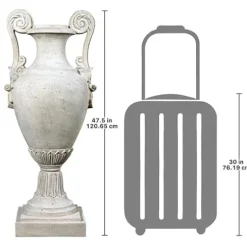 Design Toscano Chateau de Fontainebleau Architectural Garden Urn Set of Two Roman Stone