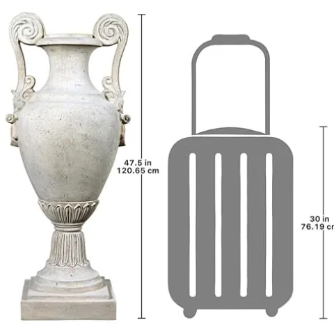 Design Toscano Chateau de Fontainebleau Architectural Garden Urn Set of Two Roman Stone