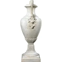 Design Toscano Chateau de Fontainebleau Architectural Garden Urn Set of Two Roman Stone