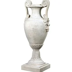 Design Toscano Chateau de Fontainebleau Architectural Garden Urn Set of Two Roman Stone