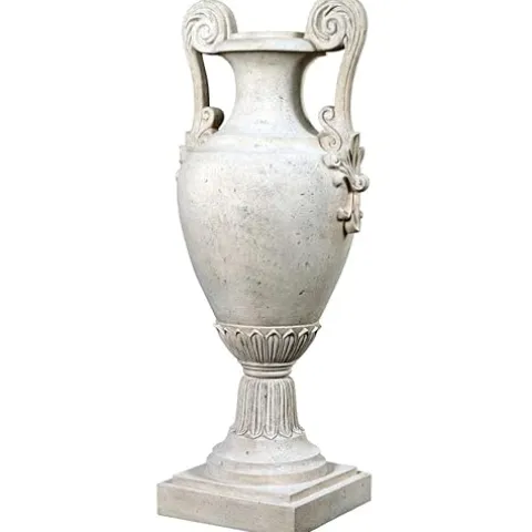 Design Toscano Chateau de Fontainebleau Architectural Garden Urn Set of Two Roman Stone