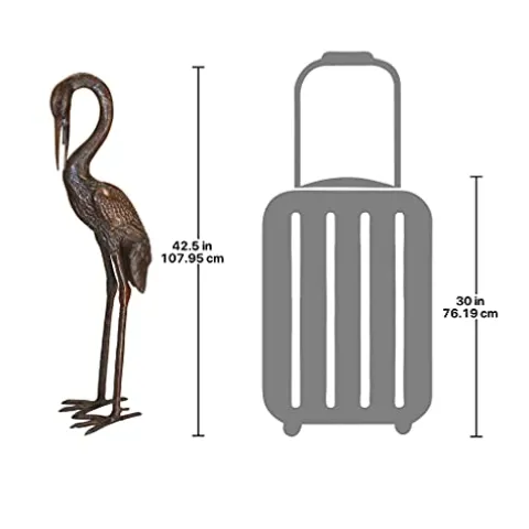 Design Toscano Cranes Garden Statue Set Large Cast Bronze