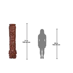 Design Toscano Grand Island Tiki Totem Statue Faux Woodtone Finish