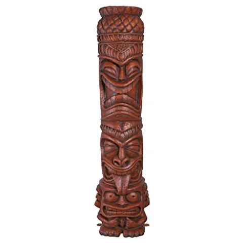 Design Toscano Grand Island Tiki Totem Statue Faux Woodtone Finish